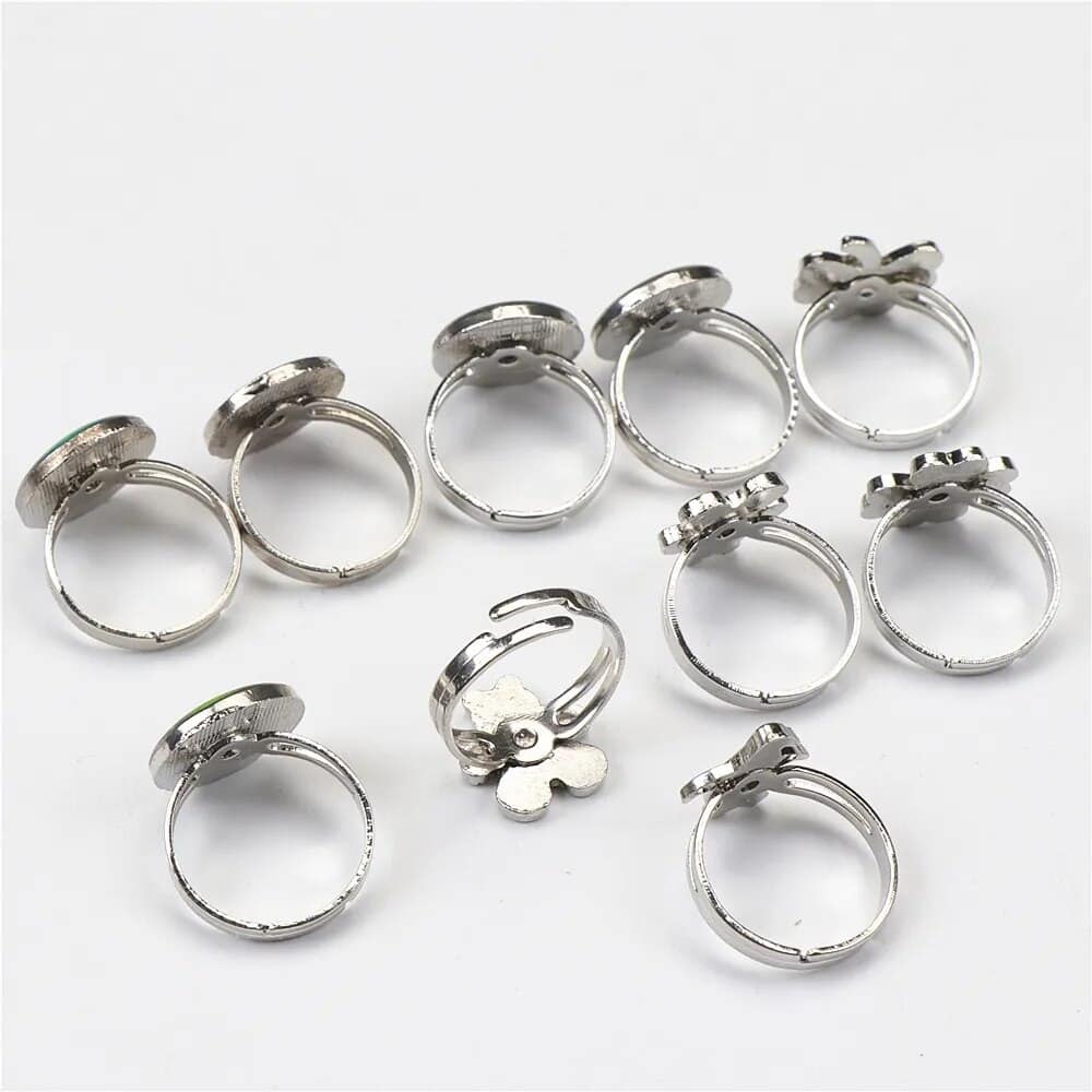 Flower Heart Open Ring Zircon Crystal Finger Ring Women Adjustable Jewelry  Gift | eBay