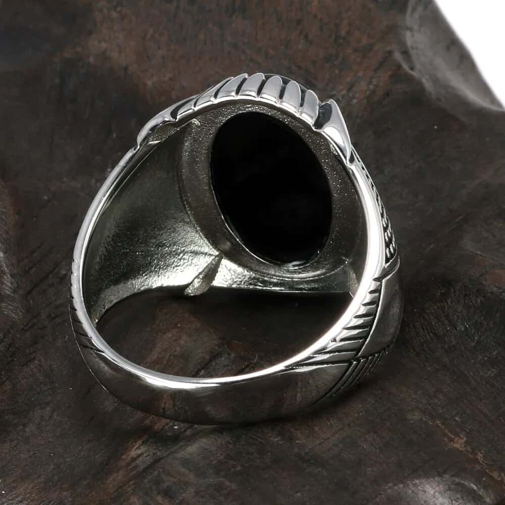 Vintage Onyx Stone Ring - Sterling Silver Band for Men - Chronicle ...